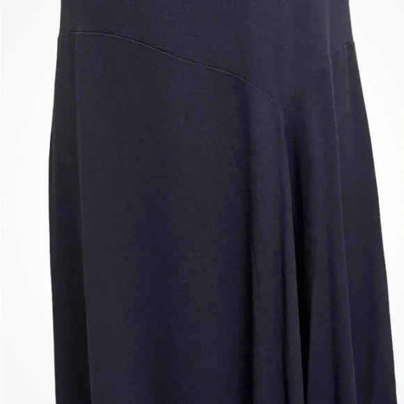 Eileen Fisher Bias Dart Sleeveless Shift Dress Navy Blue Midi Size Small - Picture 3 of 9